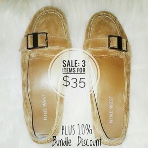 3/$35 Low Cut Suede Flats With Buckle